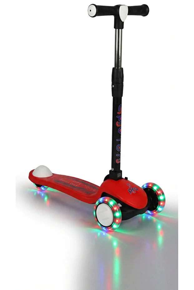 Işık/Ledli Üç Teker Yükseklik Ayarlanabilir ve Katlanabilir Fren Sistemli Çocuk Scooter